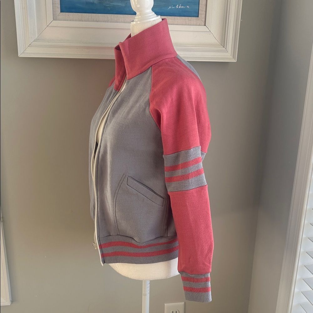 Vintage 80s Protour Gray Track Varsity Sweatshirt Jacket - Picture 4 of 10